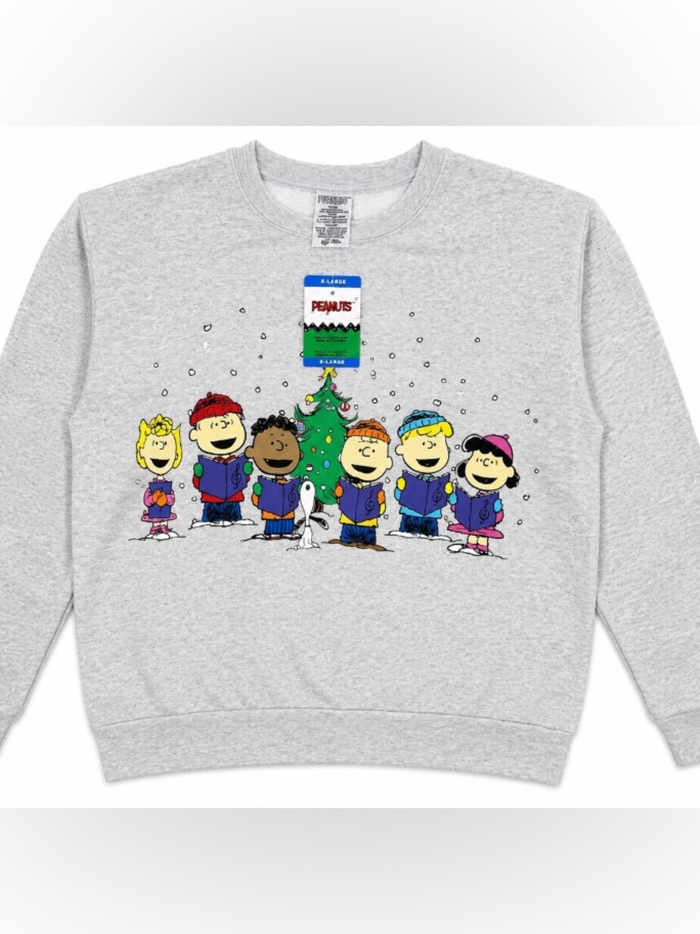 🆕 Peanuts • Gray • Carolers Graphic Sweatshirt • XL Big Kid 12